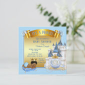 アフリカ系アメリカ人プリンスベビーシャワー招待状 招待状 (スタンド正面)