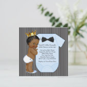 アフリカ系アメリカ人プリンスベビーシャワー 招待状 (スタンド正面)