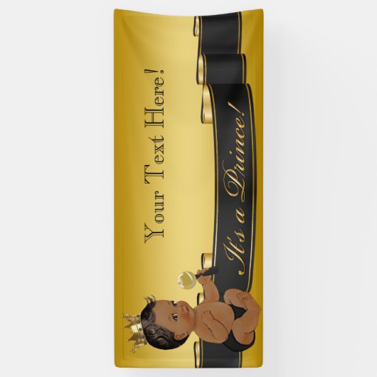 アフリカ系アメリカ人プリンスベビーシャワー 横断幕 (縦)