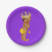 アフリカ系アメリカ人プリンスベビーシャワー/誕生日パーティー ペーパープレート (正面)
