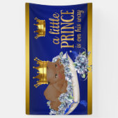 アフリカ系アメリカ人プリンスボーイ赤ちゃんシャワー旗 横断幕 (縦)