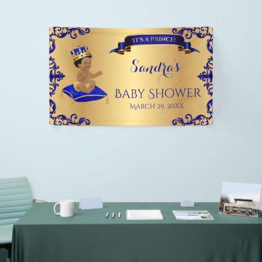 アフリカ系アメリカ人プリンス王室のブルー金ゴールド 横断幕 (トレードショー)