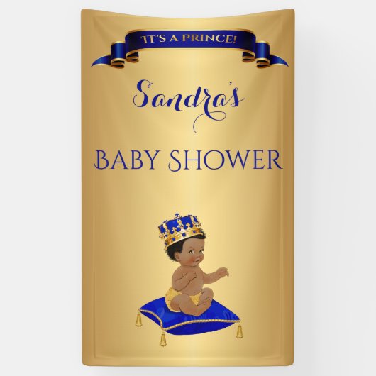 アフリカ系アメリカ人プリンス王室のブルー金ゴールド 横断幕 (縦)