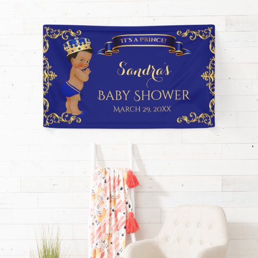 アフリカ系アメリカ人プリンス王室のブルー金ゴールド 横断幕 (インサイチュ)