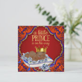 アフリカ系アメリカ人プリンス王室の男の赤ちゃんシャワー 招待状 (スタンド正面)