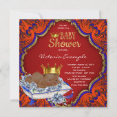 アフリカ系アメリカ人プリンス王室の男の赤ちゃんシャワー 招待状 (裏面)