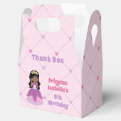 アフリカ系アメリカ人プリンセスかわいいピンクの誕生日パーティー フェイバーボックス (オープン)