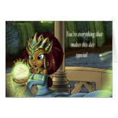 アフリカ系アメリカ人プリンセスと月の蛾の誕生日 (正面横)