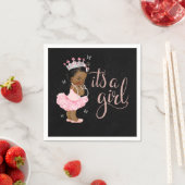 アフリカ系アメリカ人プリンセスガールベビーシャワーナプキン スタンダードカクテルナプキン (インサイチュ)