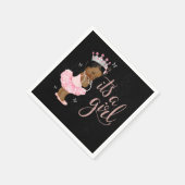 アフリカ系アメリカ人プリンセスガールベビーシャワーナプキン スタンダードカクテルナプキン (角)