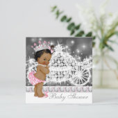 アフリカ系アメリカ人プリンセスガールベビーシャワー 招待状 (スタンド正面)