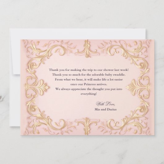 アフリカ系アメリカ人プリンセスサンキューカード サンキューカード (裏面)