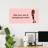 アフリカ系アメリカ人プリンセスディーバパーティーバナー ポスター (ホームオフィス)