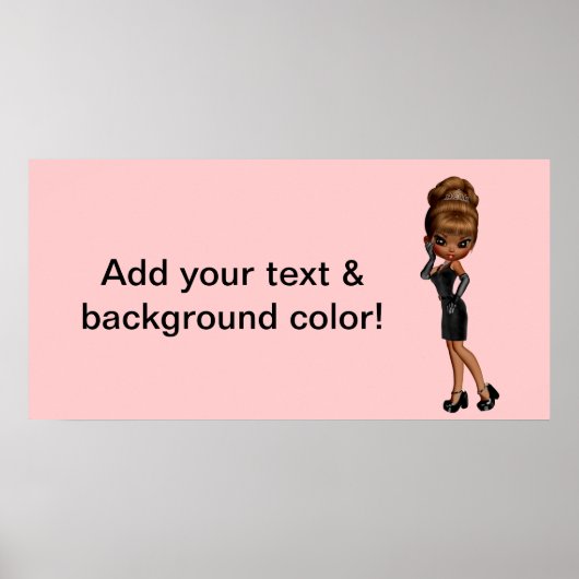 アフリカ系アメリカ人プリンセスディーバパーティーバナー ポスター (正面)