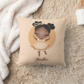 アフリカ系アメリカ人プリンセスバレリーナとボウ クッション (ブランケット)