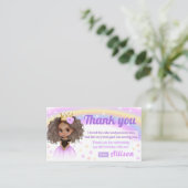 アフリカ系アメリカ人プリンセスバースデーサンキューカード エンクロージャーカード (スタンド正面)