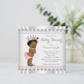 アフリカ系アメリカ人プリンセスパールベビーシャワー 招待状 (スタンド正面)