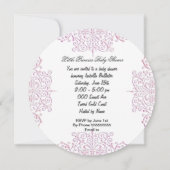 アフリカ系アメリカ人プリンセスピンクベビーシャワーガール 招待状 (裏面)