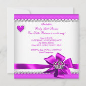 アフリカ系アメリカ人プリンセスベイビーシャワーガールピンク 招待状 (裏面)