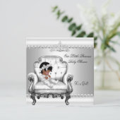 アフリカ系アメリカ人プリンセスベビーシャワーガールチェア2 招待状 (スタンド正面)