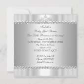 アフリカ系アメリカ人プリンセスベビーシャワーガールチェア 招待状 (裏面)