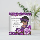 アフリカ系アメリカ人プリンセスベビーシャワーガールバラ2 招待状 (スタンド正面)