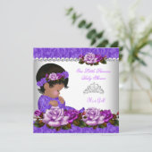 アフリカ系アメリカ人プリンセスベビーシャワーガールバラ3 招待状 (スタンド正面)