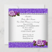 アフリカ系アメリカ人プリンセスベビーシャワーガールバラ3 招待状 (裏面)