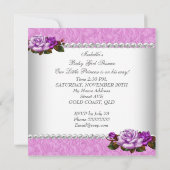 アフリカ系アメリカ人プリンセスベビーシャワーガールバラ3a 招待状 (裏面)