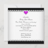 アフリカ系アメリカ人プリンセスベビーシャワーガールパープル 招待状 (裏面)