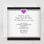 アフリカ系アメリカ人プリンセスベビーシャワーガールパープル 招待状 (裏面)