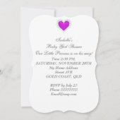 アフリカ系アメリカ人プリンセスベビーシャワーガールパープル 招待状 (裏面)