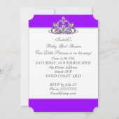 アフリカ系アメリカ人プリンセスベビーシャワーガールパープル 招待状 (裏面)