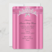 アフリカ系アメリカ人プリンセスベビーシャワーガールピンク 招待状 (裏面)