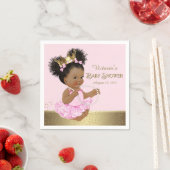 アフリカ系アメリカ人プリンセスベビーシャワーペーパーナプキン スタンダードカクテルナプキン (インサイチュ)