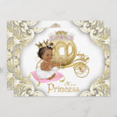 アフリカ系アメリカ人プリンセスベビーシャワー招待状 招待状 (正面/裏面)