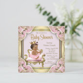 アフリカ系アメリカ人プリンセスベビーシャワー招待状 招待状 (スタンド正面)