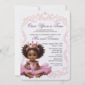 アフリカ系アメリカ人プリンセスベビーシャワー招待状 招待状 (正面)