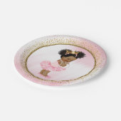 アフリカ系アメリカ人プリンセスベビーシャワー紙プレート ペーパープレート (アングル)