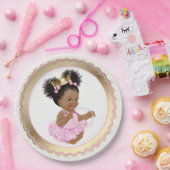 アフリカ系アメリカ人プリンセスベビーシャワー紙プレート ペーパープレート (パーティー)