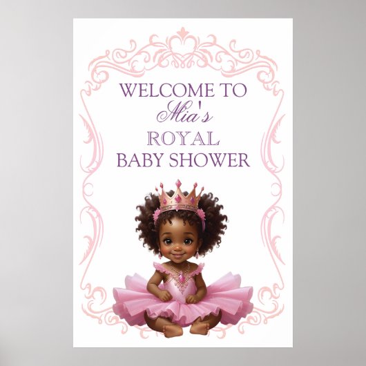 アフリカ系アメリカ人プリンセス王室のウェルカムサイン ポスター (正面)