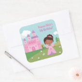 アフリカ系アメリカ人プリンセス誕生日会のシール スクエアシール (封筒)