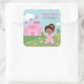 アフリカ系アメリカ人プリンセス誕生日会のシール スクエアシール (バッグ)