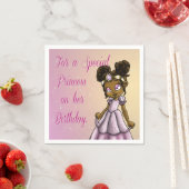 アフリカ系アメリカ人プリンセス誕生日 スタンダードカクテルナプキン (インサイチュ)