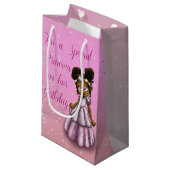 アフリカ系アメリカ人プリンセス誕生日 スモールペーパーバッグ (正面アングル)
