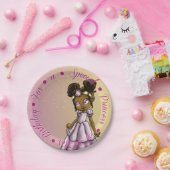 アフリカ系アメリカ人プリンセス誕生日 ペーパープレート (パーティー)