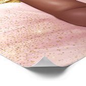 アフリカ系アメリカ人プリンセス赤ちゃんシャワー歓迎サイン ポスター (角)