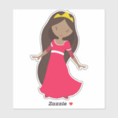 アフリカ系アメリカ人プリンセス、クイーン、クラウン、レッドドレス シール (シート)