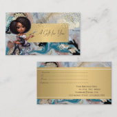 アフリカ系アメリカ人ヘアドレッサー大理石,紙吹雪 割引カード (正面/裏面)