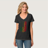 アフリカ系アメリカ人ヘリタの黒人歴史米国国旗 Tシャツ (正面フル)